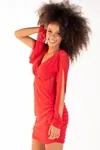 Vestido Dwz com Manga Longa de Tule