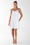 Vestido Dwz Curto Liso Amarracao Nas Alcas