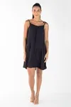 Vestido Dwz Curto Liso Amarracao Nas Alcas