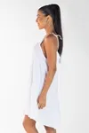 Vestido Dwz Curto Liso Amarracao Nas Alcas