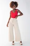 Calca Dwz Linho Pantalona Com Botoes