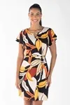 Vestido Dwz Estampado Com Manga Curta