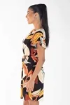 Vestido Dwz Estampado Com Manga Curta
