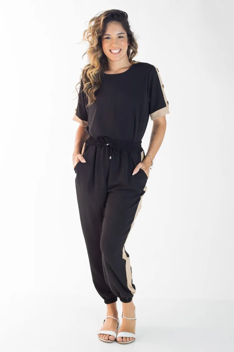 Conjunto Dwz Blusa Com Calca Tricolor