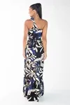 vestido Dwz Um Ombro Estampado