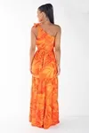 vestido Dwz Um Ombro Estampado