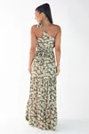 vestido Dwz Um Ombro Estampado