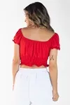 Blusa Dwz Manga Curta Com Lastex