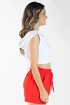 Cropped Dwz Um Ombro Com Babado
