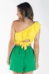 Cropped Dwz Um Ombro Com Babado