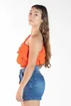 Cropped Dwz Um Ombro Com Babado