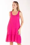 Vestido Dwz Liso Com Babado