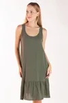 Vestido Dwz Liso Com Babado