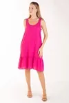 Vestido Dwz Liso Com Babado