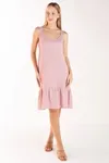 Vestido Dwz Liso Com Babado