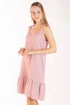 Vestido Dwz Liso Com Babado