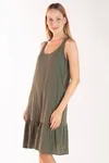 Vestido Dwz Liso Com Babado