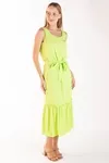 Vestido Dwz Liso Midi Com Faixa