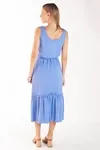 Vestido Dwz Liso Midi Com Faixa