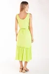 Vestido Dwz Liso Midi Com Faixa