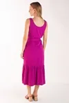 Vestido Dwz Liso Midi Com Faixa