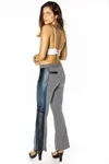 Calca Dwz Flare Detalhe Couro Lateral