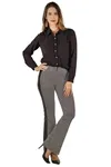 Calca Dwz Flare Detalhe Couro Lateral