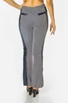Calca Dwz Flare Detalhe Couro Lateral