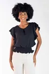 Blusa Dwz Manga Babado com Lastex
