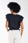 Blusa Dwz Manga Babado com Lastex
