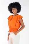 Blusa Dwz Manga Babado com Lastex