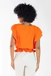 Blusa Dwz Manga Babado com Lastex