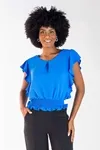 Blusa Dwz Manga Babado com Lastex