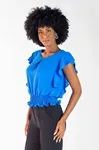 Blusa Dwz Manga Babado com Lastex