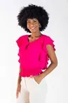 Blusa Dwz Manga Babado com Lastex
