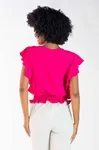 Blusa Dwz Manga Babado com Lastex