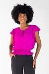 Blusa Dwz Manga Babado com Lastex
