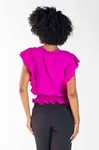 Blusa Dwz Manga Babado com Lastex