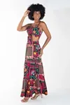 Conjunto Dwz Cropped e Saia Longa Estampado