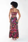 Conjunto Dwz Cropped e Saia Longa Estampado