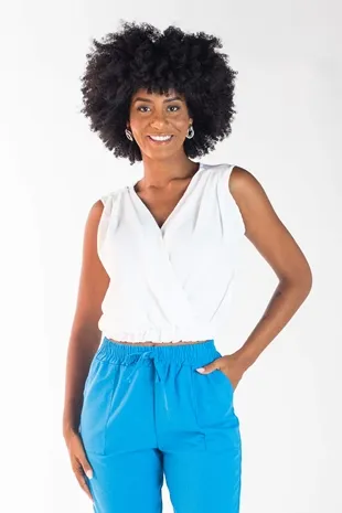 Cropped Dwz com Elastico Transpassado