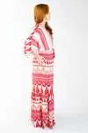 Vestido Dwz Longo Estampado com Manga