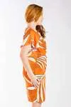 Vestido Dwz Manga Babado Estampado
