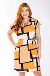 Vestido Dwz Manga Babado Estampado