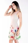 Vestido Dwz Curto de Linho com Estampa Floral