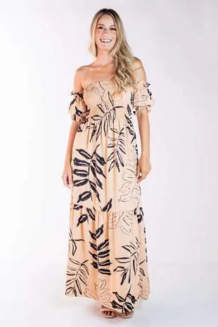 Vestido Dwz Longo Estampa Lastex