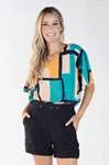 Cropped Dwz Estampado com Elastico