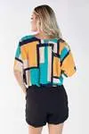 Cropped Dwz Estampado com Elastico