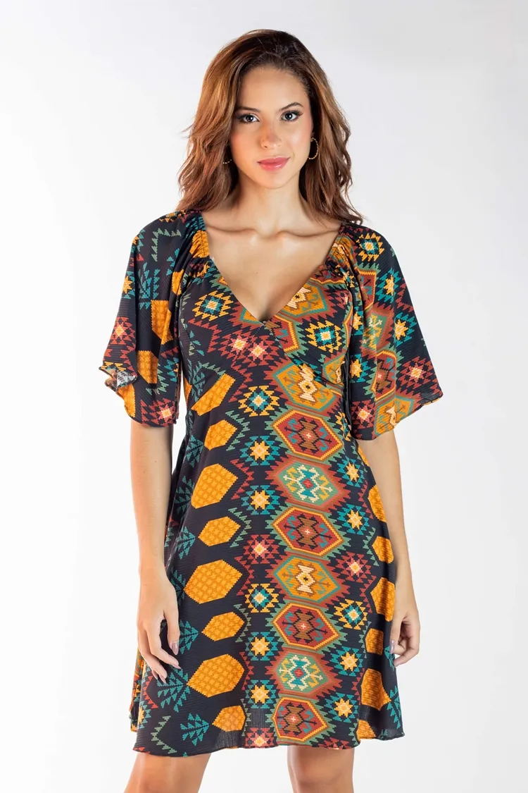 Vestido Dwz Curto Estampado