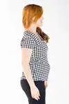 Blusa Dwz Manga Curta Estampada pied Poule de Malha